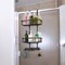 Over The Door Shower Caddy Organizer – 3-Tier Aluminum Hanging Bathroom Storage with 2 Baskets, 4 Hooks & Soap Holder, Rustproof & No Drill Installation (Black)